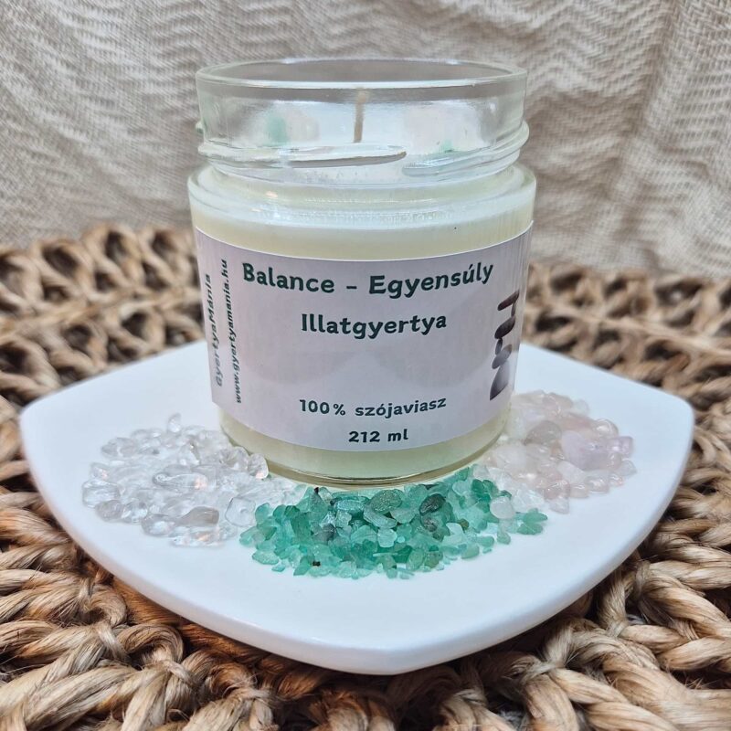 Balance - Egyensúly ásványokkal díszített illatgyertya