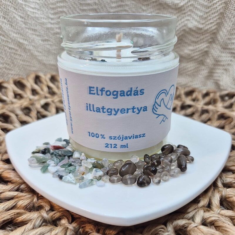 Elfogadás ásványokkal díszített illatgyertya