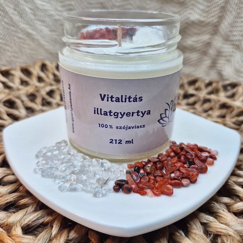 Vitalitás ásványokkal díszített gyertya